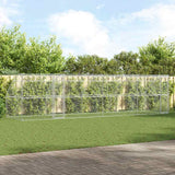 Dog Kennel 4 pcs Silver 8 x 2 x 2 m Galvanised steel