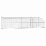 Dog Kennel 4 pcs Silver 8 x 2 x 2 m Galvanised steel - Rear View