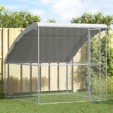 Chicken Cage Silver 2 x 2 x 2 m Galvanised Steel - Side View
