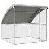 Chicken Cage Silver 2 x 2 x 2 m Galvanised Steel - Front View