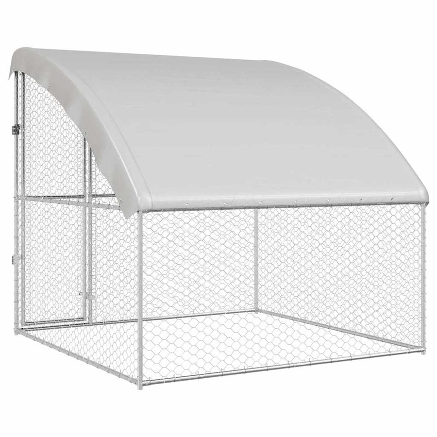 Dog Kennel Silver 2 x 2 x 2 m Galvanised steel
