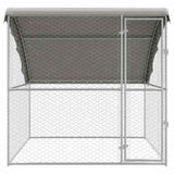 Dog Kennel with Storage Silver 2 x 2 x 2 m Galvanised steel