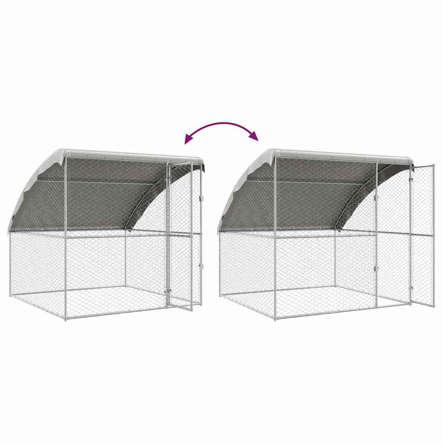 Dog Kennel Silver 2 x 2 x 2 m Galvanised steel