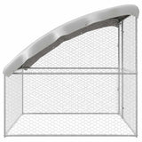 Dog Kennel with Storage Silver 2 x 2 x 2 m Galvanised steel