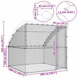 Dog Kennel with Storage Silver 2 x 2 x 2 m Galvanised steel - Extra Image