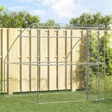 Dog Kennel with Storage Silver 2 x 2 x 2 m Galvanised steel - Side View