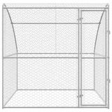 Dog Kennel with Storage Silver 2 x 2 x 2 m Galvanised steel - Top-Down View