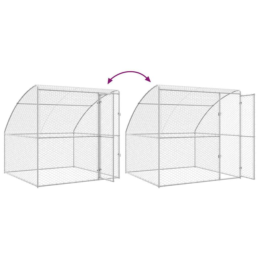 Dog Kennel Silver 2 x 2 x 2 m Galvanised steel