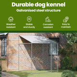 Dog Cage with Roof Silver 200 x 200 x 258 cm Steel and PE - Close-Up Angle
