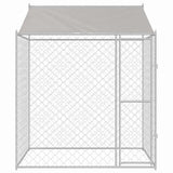 Dog Cage with Roof Silver 200 x 200 x 258 cm Steel and PE