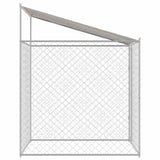 Dog Cage with Roof Silver 200 x 200 x 258 cm Steel and PE - Top-Down View
