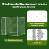 Dog Cage Silver 200 x 200 x 200 cm Galvanised Steel - Low Angle