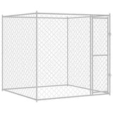 Dog Cage Silver 200 x 200 x 200 cm Galvanised Steel - Front View