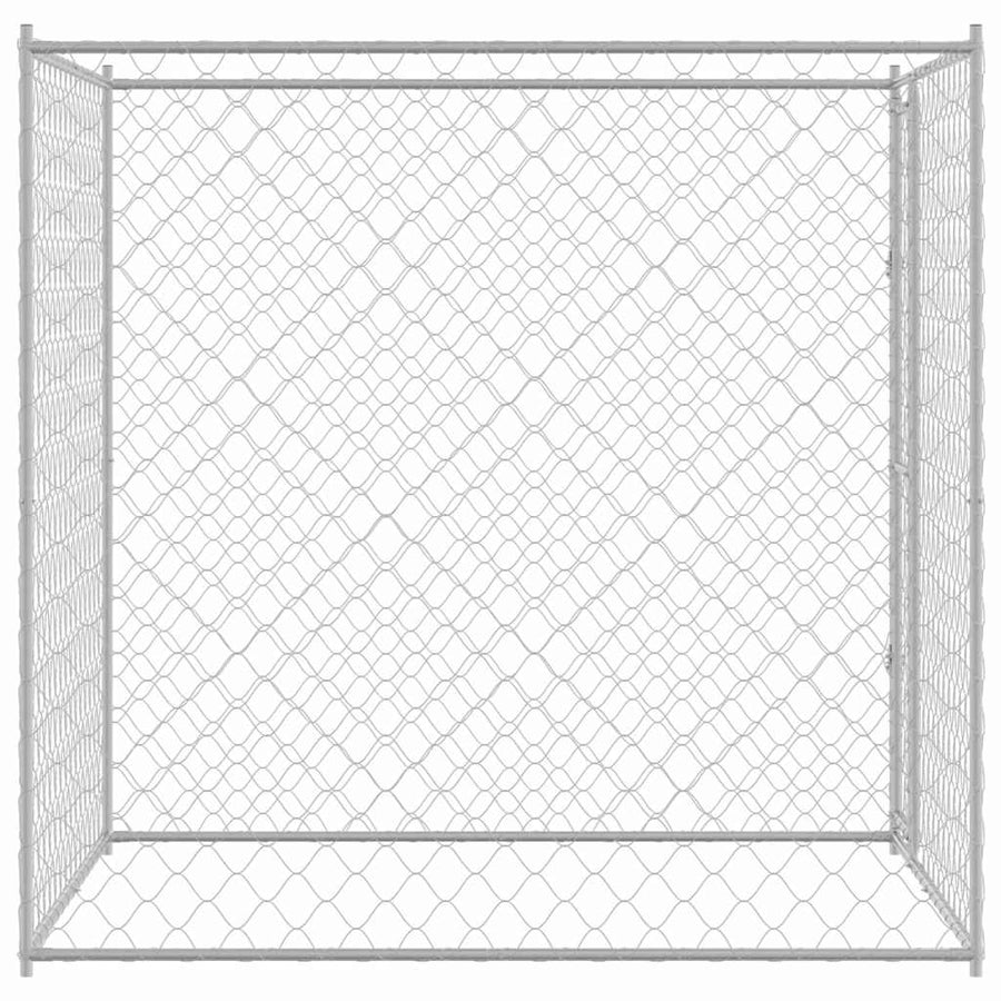Dog Cage Silver 200 x 200 x 200 cm Galvanised Steel