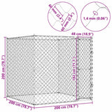 Dog Cage Silver 200 x 200 x 200 cm Galvanised Steel - Extra Image