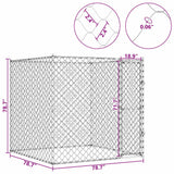 Dog Cage Silver 200 x 200 x 200 cm Galvanised Steel
