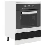 Oven cabinet Riga Black oak 60 x 46 x 81,5 cm Engineered Wood - Side View