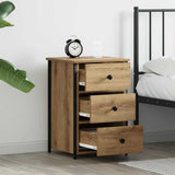 Bedside Cabinet with Drawer Brown Solid Reclaimed Wood - Top-Down View