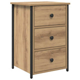 Bedside Cabinet with Drawer Brown Solid Reclaimed Wood - 45-Degree Angle