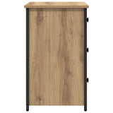 Bedside Cabinet with Drawer Brown Solid Reclaimed Wood - Low Angle