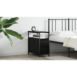 Bedside Cabinet Black oak 30 x 60 x 60 cm Engineered wood - Extra Image