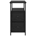 Bedside Cabinet Black oak 30 x 60 x 60 cm Engineered wood