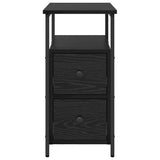 Bedside Cabinet Black oak 30 x 60 x 60 cm Engineered wood - Rear View