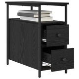 Bedside Cabinet Black oak 30 x 60 x 60 cm Engineered wood - Side View