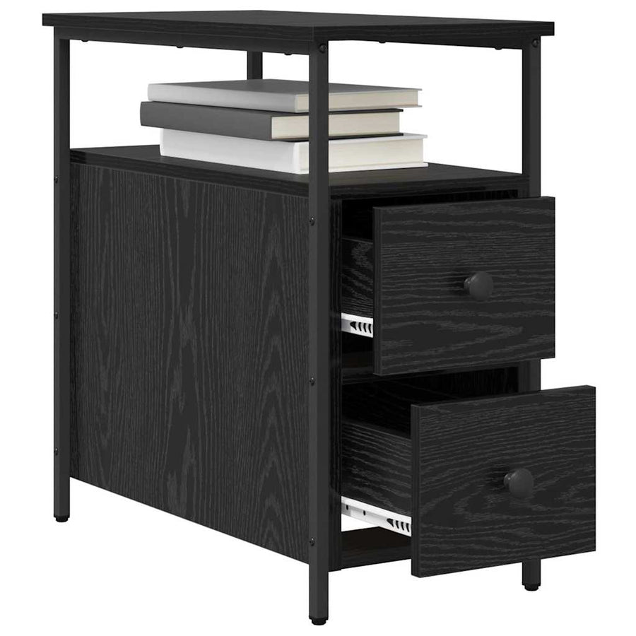 Bedside Cabinet 2 pcs Black oak 30 x 60 x 60 cm Engineered wood