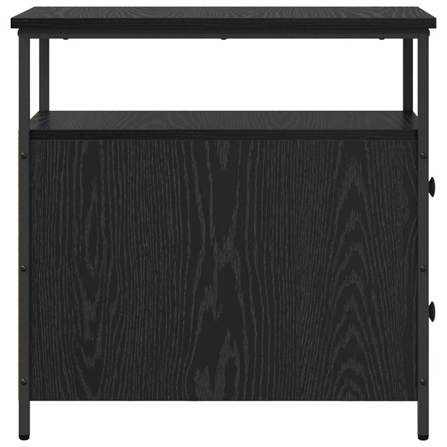 Bedside Cabinet 2 pcs Black oak 30 x 60 x 60 cm Engineered wood