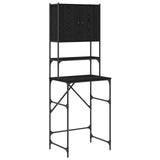 Washing Machine Cabinet Black 0ak 68 x 48,5 x 194 cm - Front View