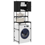 Washing Machine Cabinet Black 0ak 68 x 48,5 x 194 cm - Side View