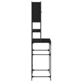 Washing Machine Cabinet Black 0ak 68 x 48,5 x 194 cm - Close-Up Angle