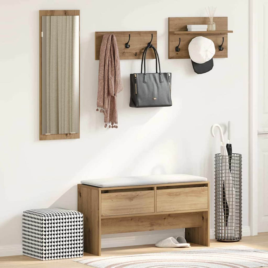 Hallway Furniture Set 4 pcs Artisian Oak 90 x 31 x 46,5 cm