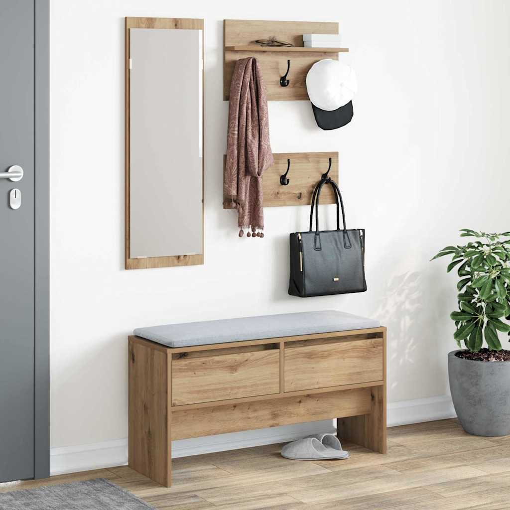 Hallway Furniture Set 4 pcs Artisian Oak Engineered Wood