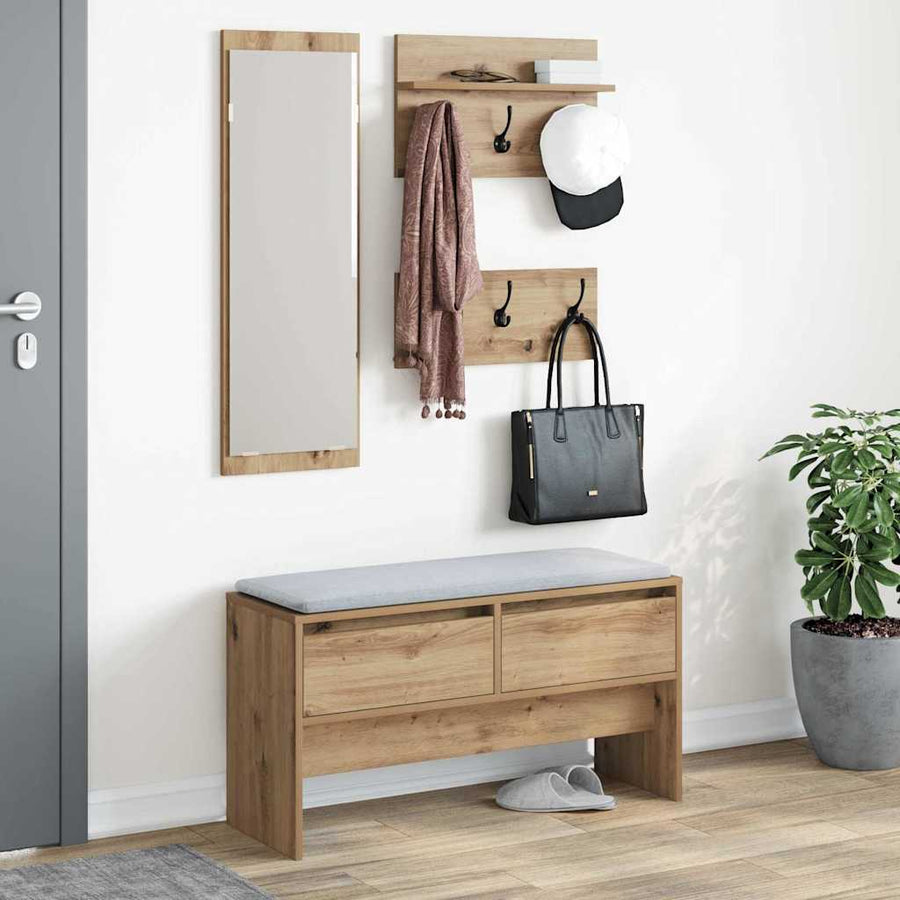 Hallway Furniture Set 4 pcs Artisian Oak 90 x 31 x 46,5 cm