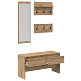 Hallway Furniture Set 4 pcs Black oak Engineered wood - 45-Degree Angle