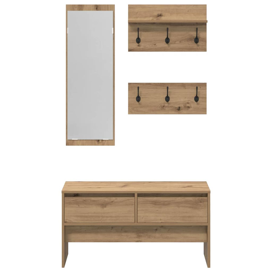 Hallway Furniture Set 4 pcs Artisian Oak 90 x 31 x 46,5 cm