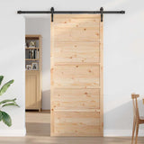 Barn Door Natural 90 x 208 cm Solid Pine wood - Side View