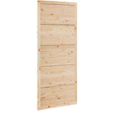 Barn Door Natural 80 x 208 cm Solid Pine wood - Rear View