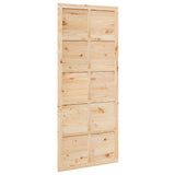 Barn Door Brown 100 x 210 cm Solid pine wood - Front View