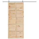 Barn Door Brown 100 x 210 cm Solid pine wood - Extra Image
