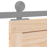 Barn Door Brown 80 x 210 cm Solid pine wood - Low Angle