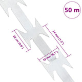 Razor Wire Silver 5000 x 1,9 cm Galvanised steel