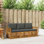 Outdoor Sofa Set 3 pcs 3-Seaters Natural and Anthracite