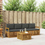 Outdoor Sofa Set 5 pcs 4-Seaters Natural and Anthracite