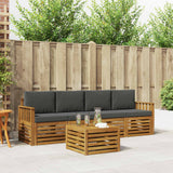 Outdoor Sofa Set 5 pcs Natural and Anthracite Solid Acacia Wood