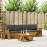 Outdoor Sofa Set 5 pcs Natural and Anthracite Solid Acacia Wood