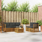 Outdoor Sofa Set 6 pcs 5-Seaters Natural and Anthracite