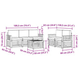 Sofa Sets 6 pcs Natural and Anthracite Solid Acacia Wood